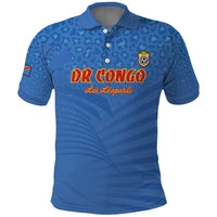 Custom DR Congo Football Polo Shirt Come On Les Léopards - Wonder Print Shop