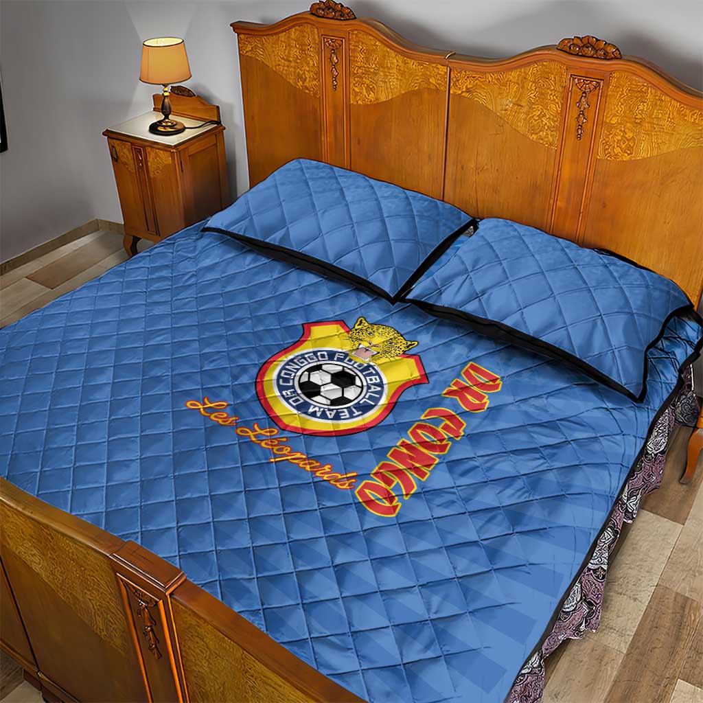 DR Congo Football Quilt Bed Set Come On Les Léopards - Wonder Print Shop