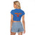 Custom DR Congo Football Raglan Cropped T Shirt Come On Les Léopards - Wonder Print Shop