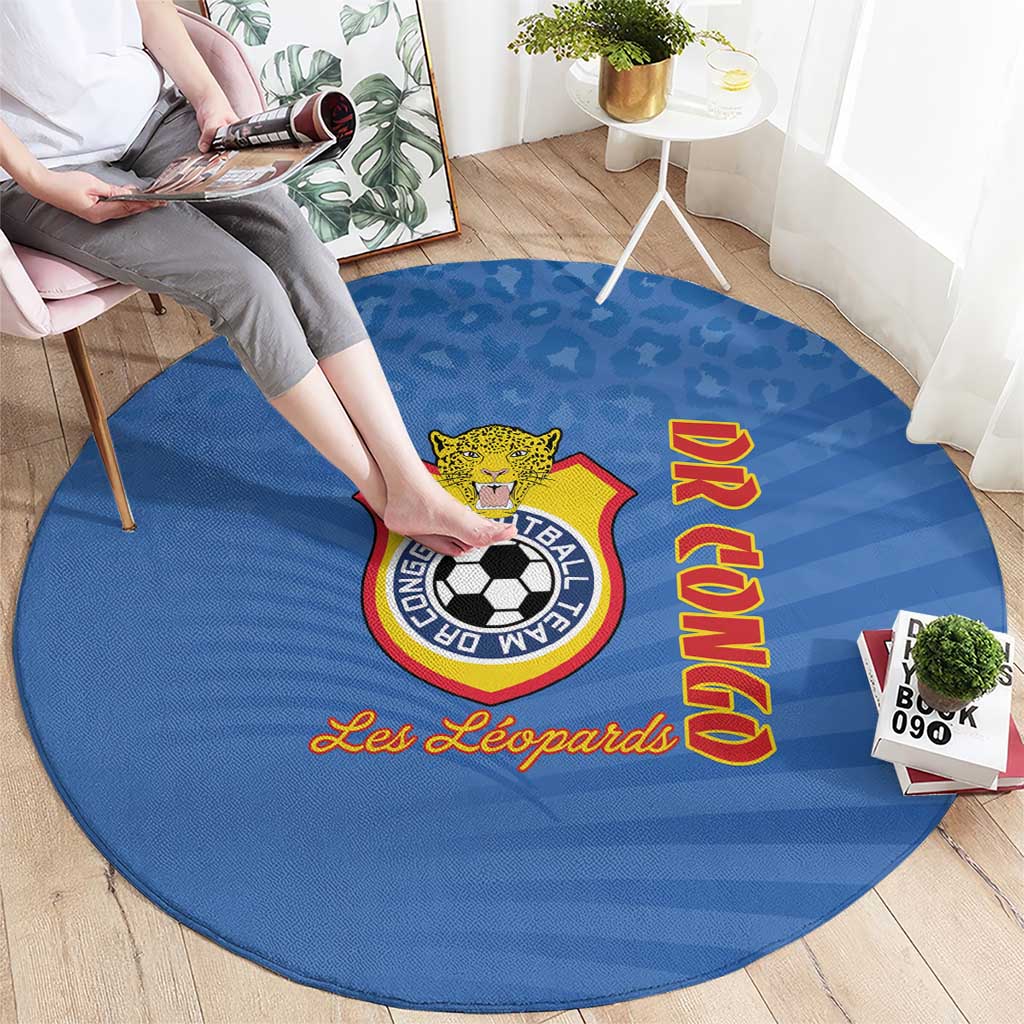 DR Congo Football Round Carpet Come On Les Léopards - Wonder Print Shop