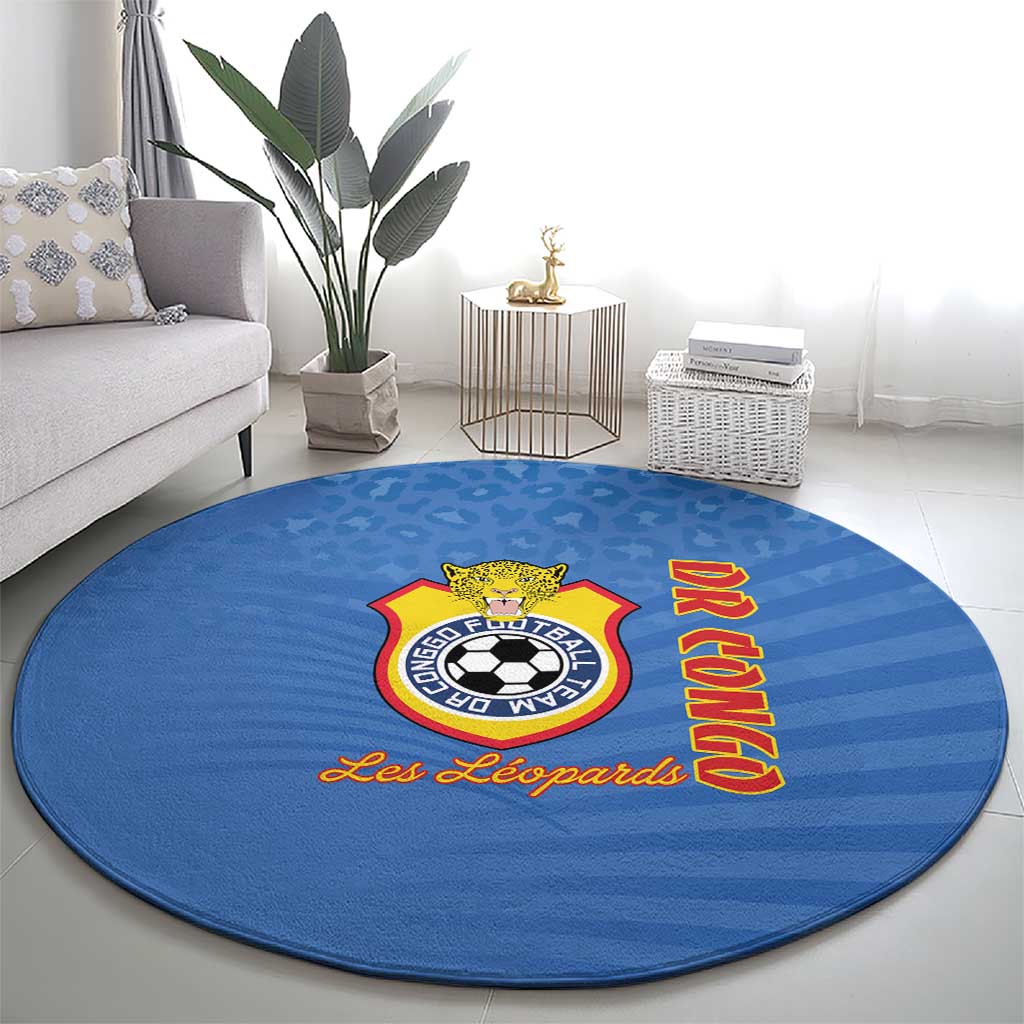 DR Congo Football Round Carpet Come On Les Léopards - Wonder Print Shop