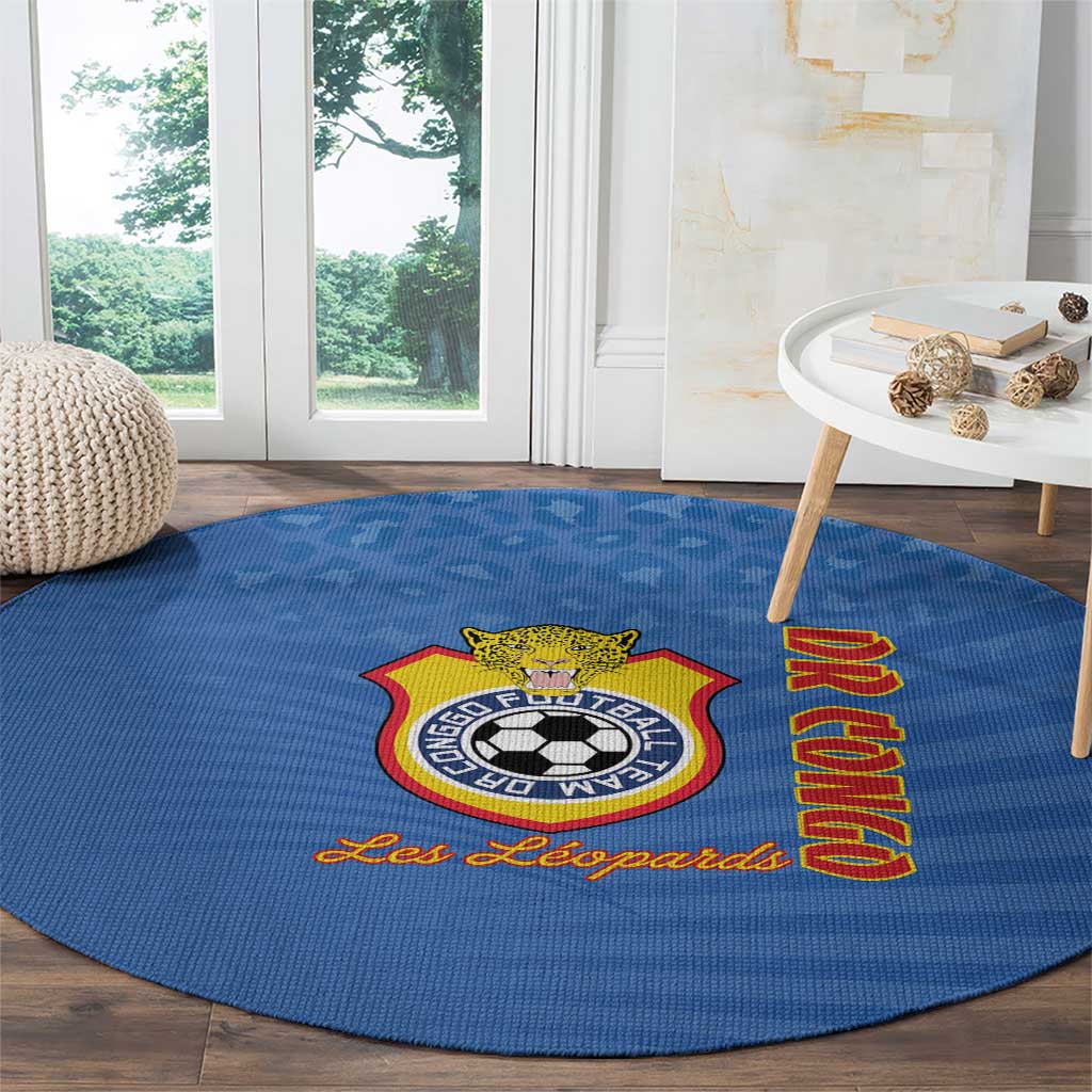DR Congo Football Round Carpet Come On Les Léopards - Wonder Print Shop