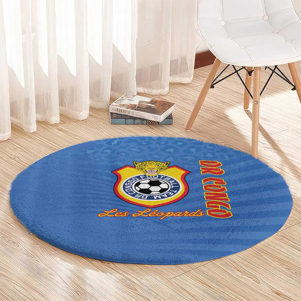 DR Congo Football Round Carpet Come On Les Léopards - Wonder Print Shop