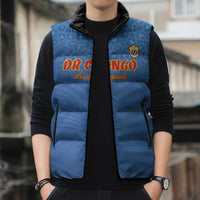 Custom DR Congo Football Sleeveless Puffer Jacket Come On Les Léopards - Wonder Print Shop