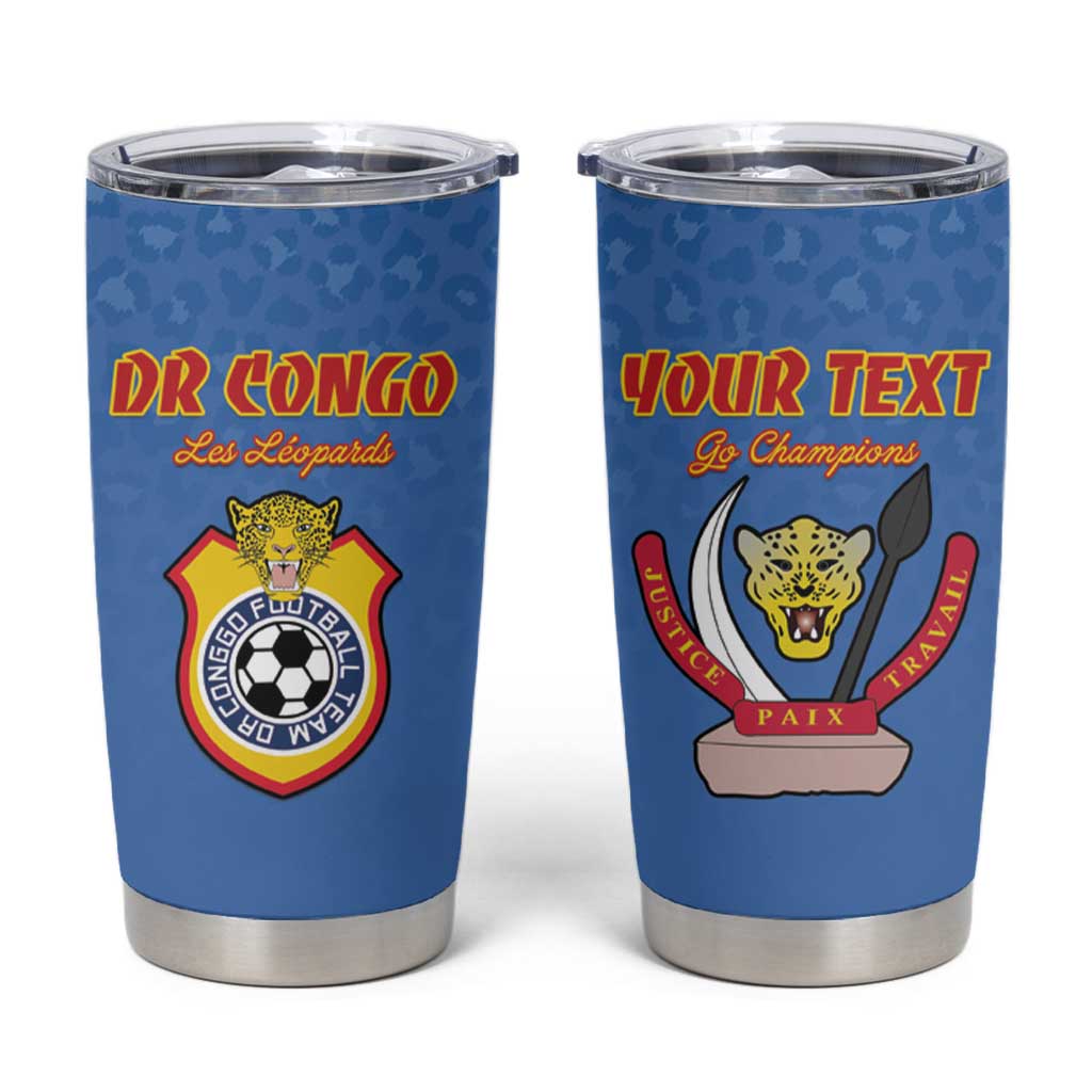 Custom DR Congo Football Tumbler Cup Come On Les Léopards - Wonder Print Shop