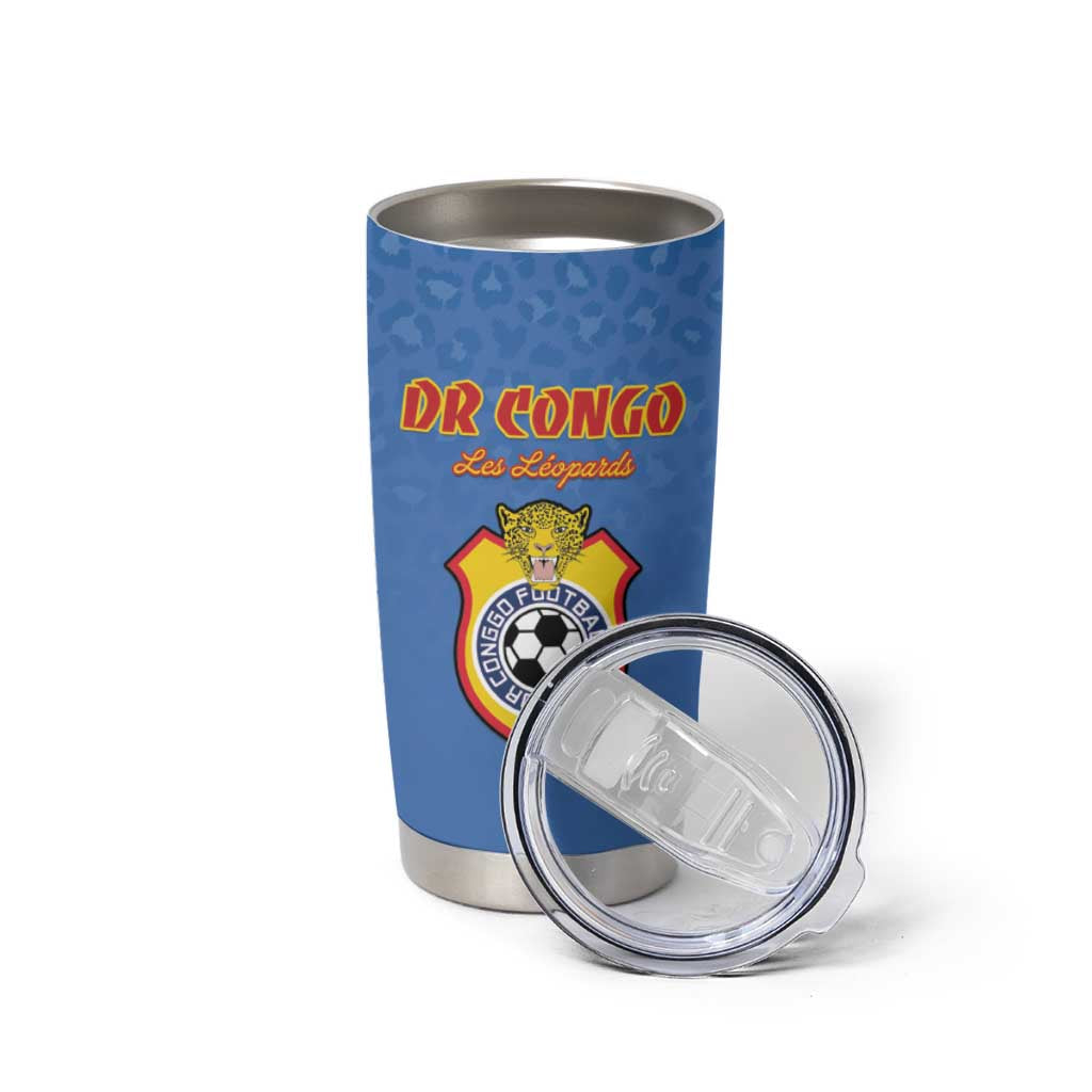 Custom DR Congo Football Tumbler Cup Come On Les Léopards - Wonder Print Shop