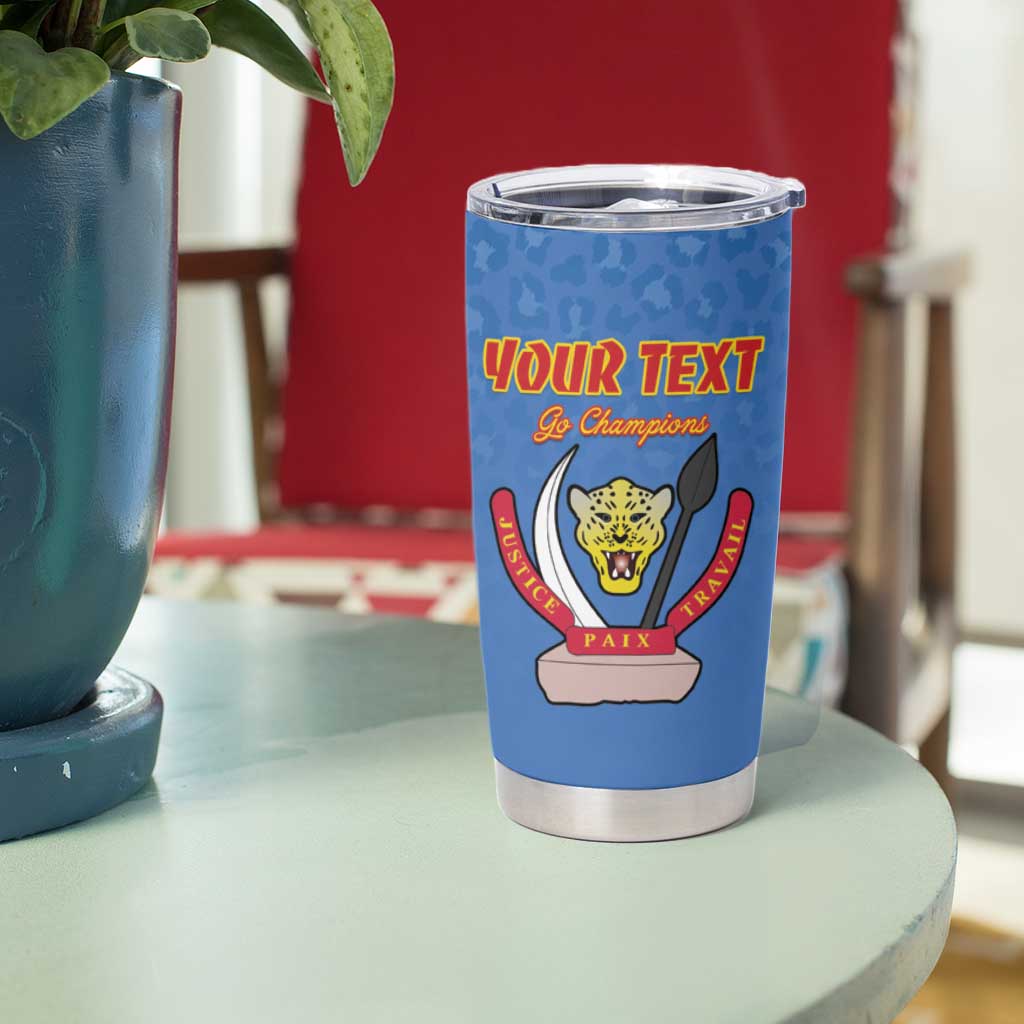 Custom DR Congo Football Tumbler Cup Come On Les Léopards - Wonder Print Shop