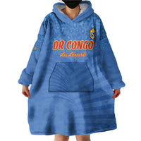 Custom DR Congo Football Wearable Blanket Hoodie Come On Les Léopards - Wonder Print Shop