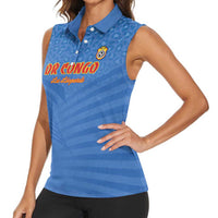 Custom DR Congo Football Women Sleeveless Polo Shirt Come On Les Léopards - Wonder Print Shop
