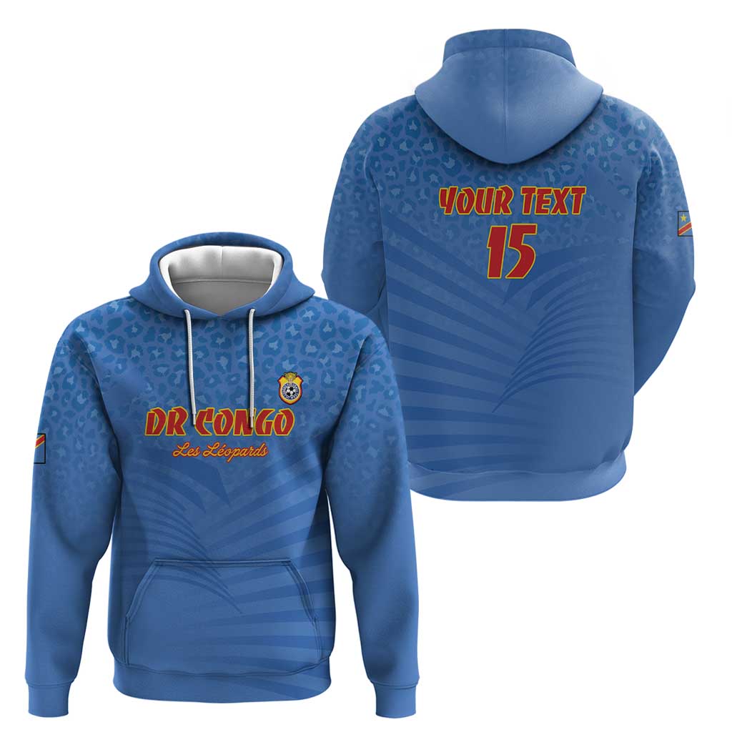 Custom DR Congo Football Zip Hoodie Come On Les Léopards - Wonder Print Shop