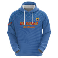 Custom DR Congo Football Zip Hoodie Come On Les Léopards - Wonder Print Shop