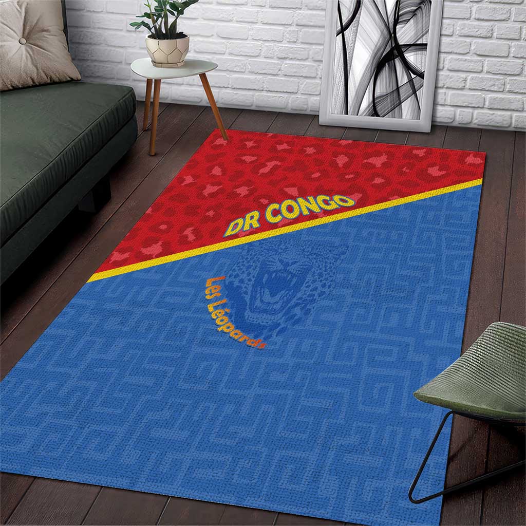 DR Congo Football Area Rug Allez Les Léopards - Wonder Print Shop
