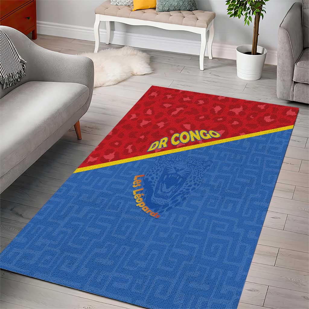 DR Congo Football Area Rug Allez Les Léopards - Wonder Print Shop