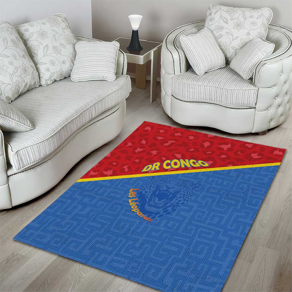DR Congo Football Area Rug Allez Les Léopards - Wonder Print Shop