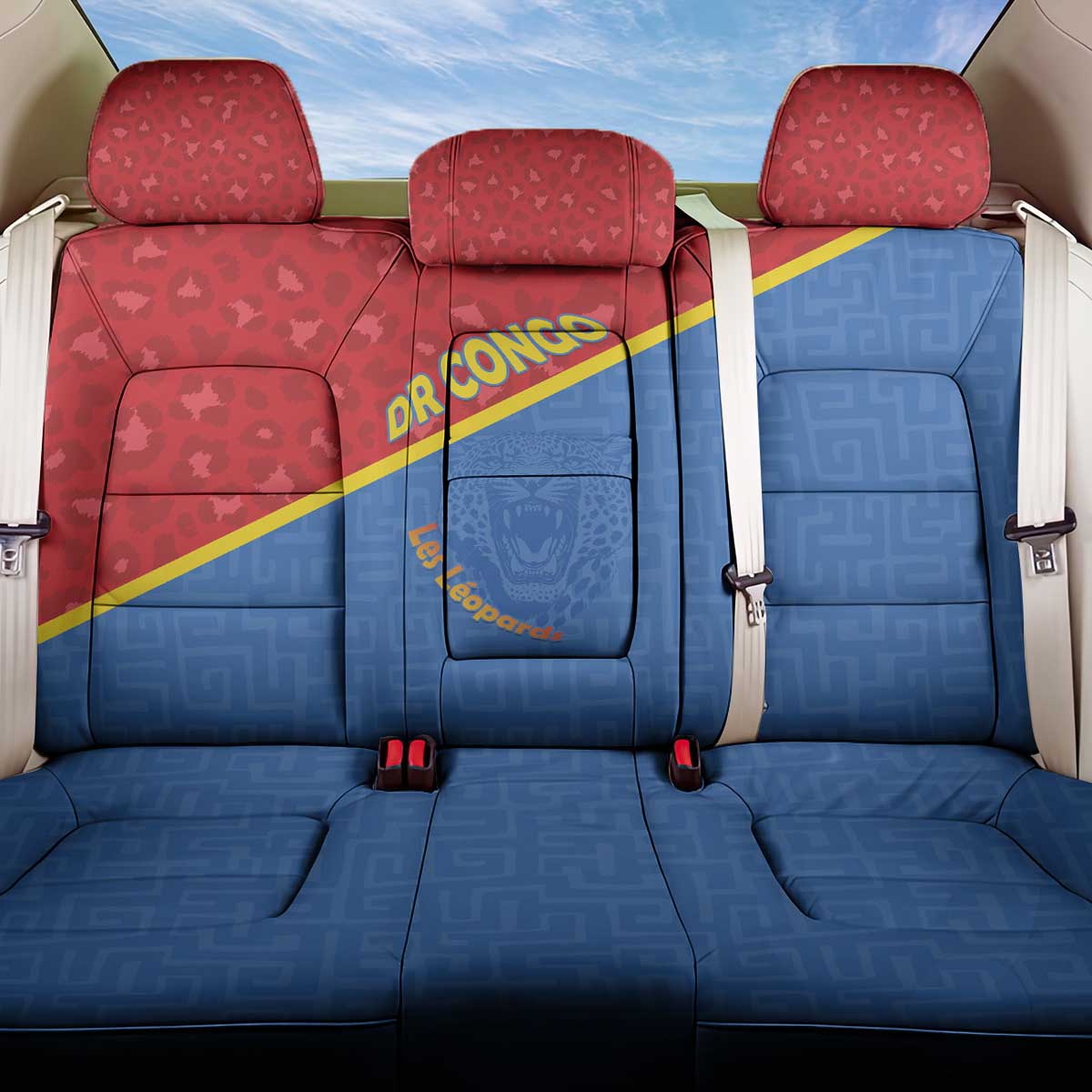 DR Congo Football Back Car Seat Cover Allez Les Léopards - Wonder Print Shop