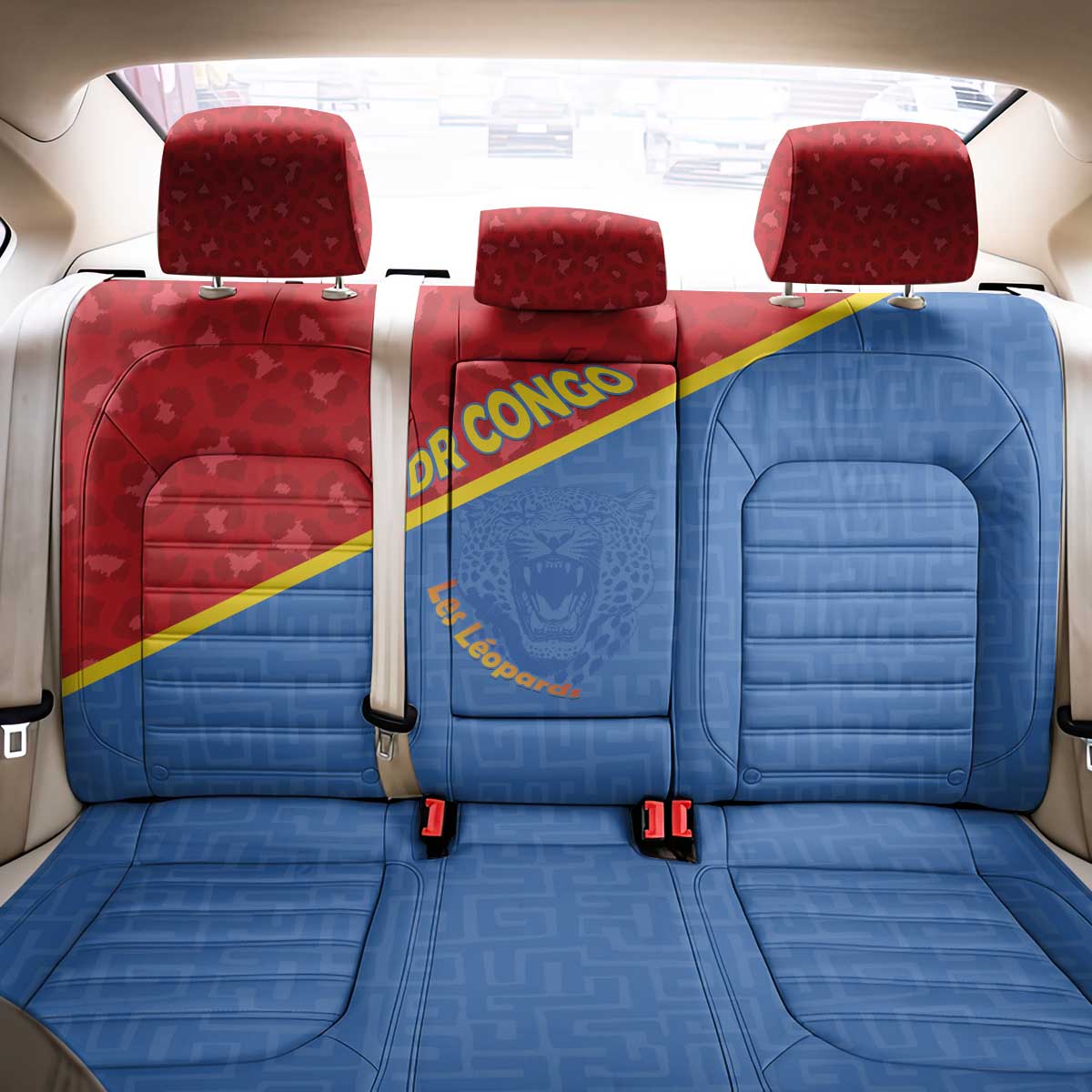 DR Congo Football Back Car Seat Cover Allez Les Léopards - Wonder Print Shop