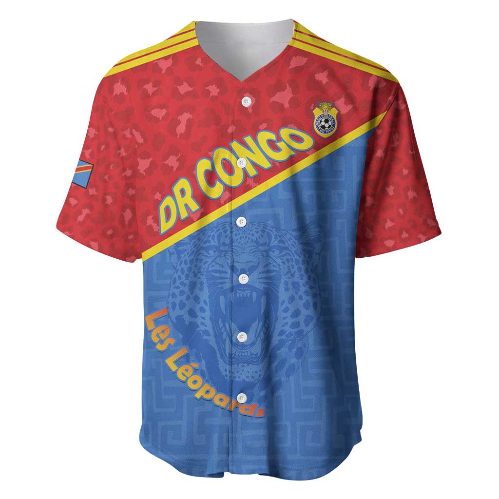 Custom DR Congo Football Baseball Jersey Allez Les Léopards - Wonder Print Shop
