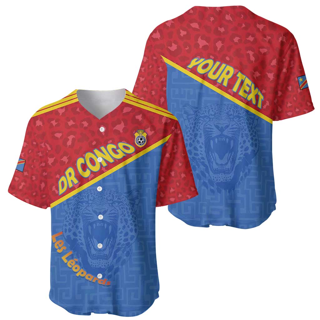 Custom DR Congo Football Baseball Jersey Allez Les Léopards - Wonder Print Shop