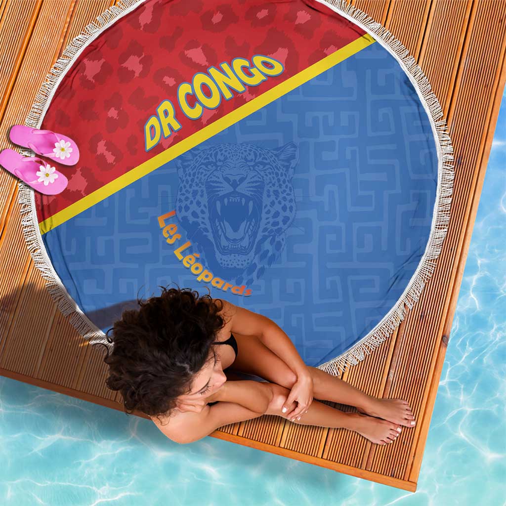 DR Congo Football Beach Blanket Allez Les Léopards - Wonder Print Shop