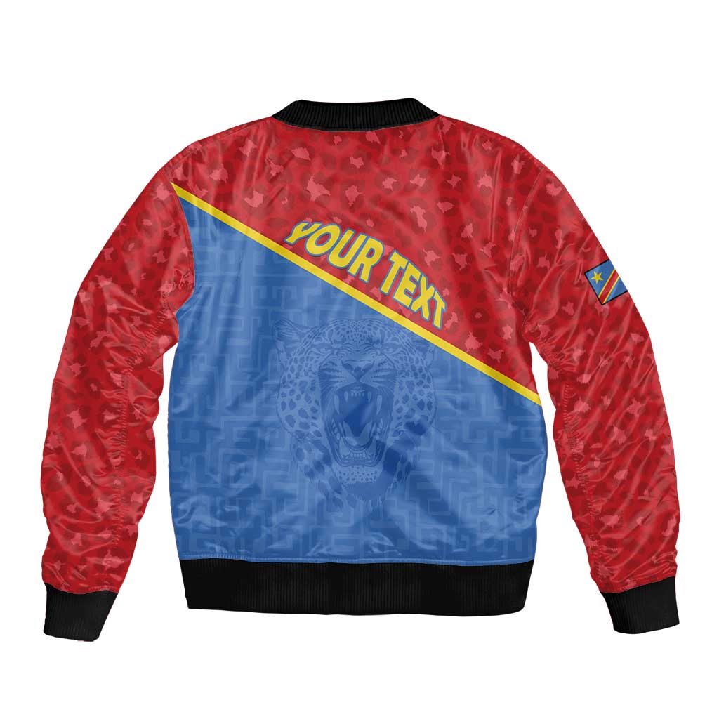 Custom DR Congo Football Bomber Jacket Allez Les Léopards - Wonder Print Shop