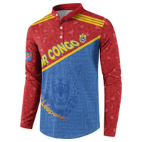 Custom DR Congo Football Button Sweatshirt Allez Les Léopards - Wonder Print Shop
