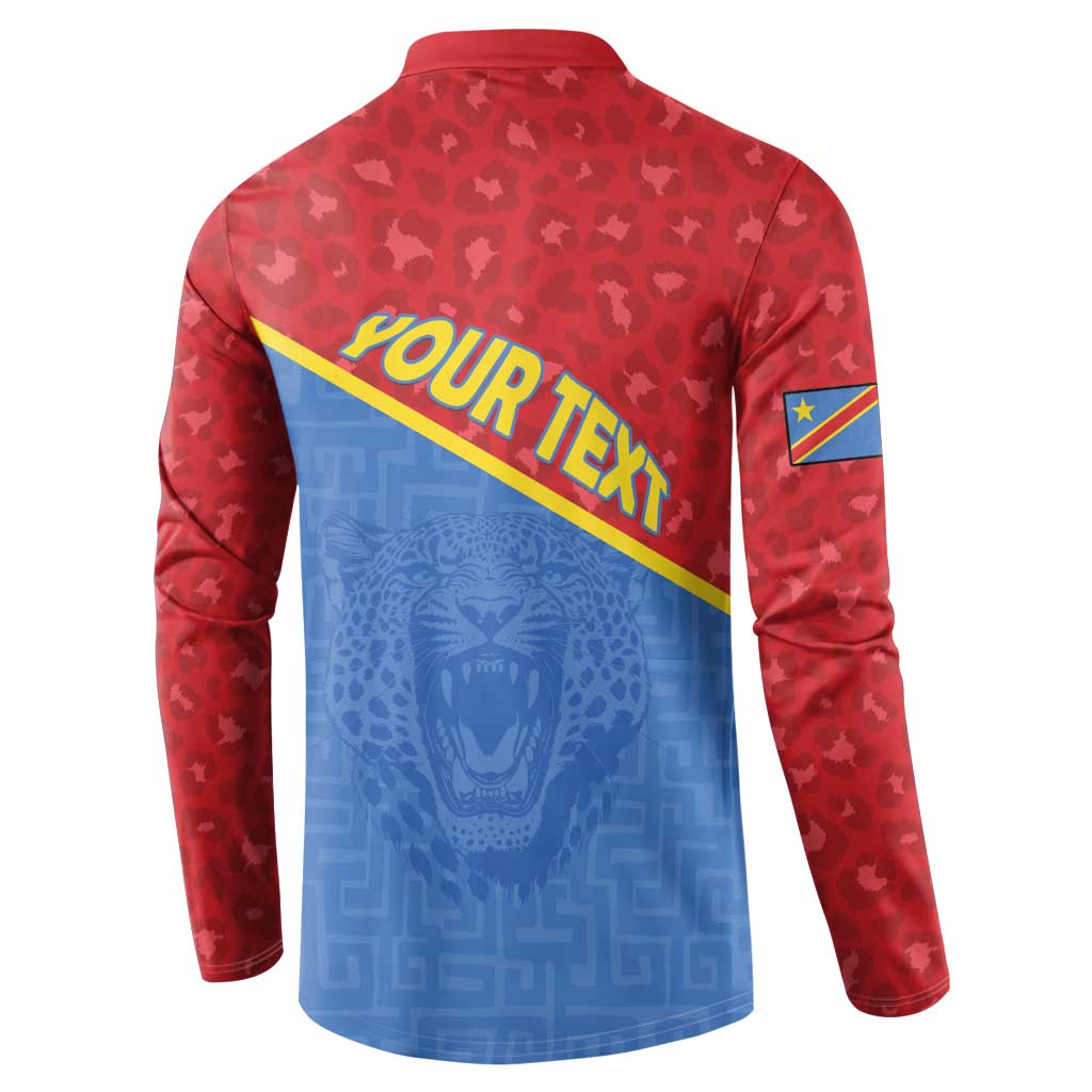Custom DR Congo Football Button Sweatshirt Allez Les Léopards - Wonder Print Shop