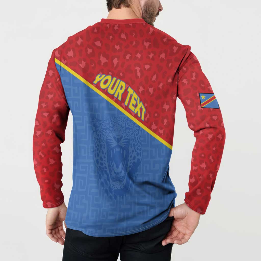 Custom DR Congo Football Button Sweatshirt Allez Les Léopards - Wonder Print Shop