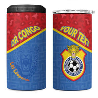 Custom DR Congo Football 4 in 1 Can Cooler Tumbler Allez Les Léopards - Wonder Print Shop