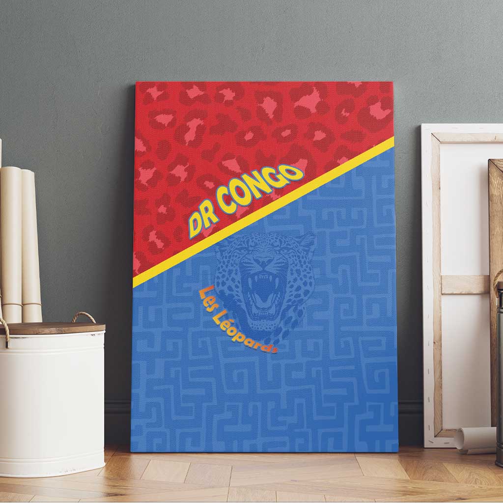 DR Congo Football Canvas Wall Art Allez Les Léopards - Wonder Print Shop