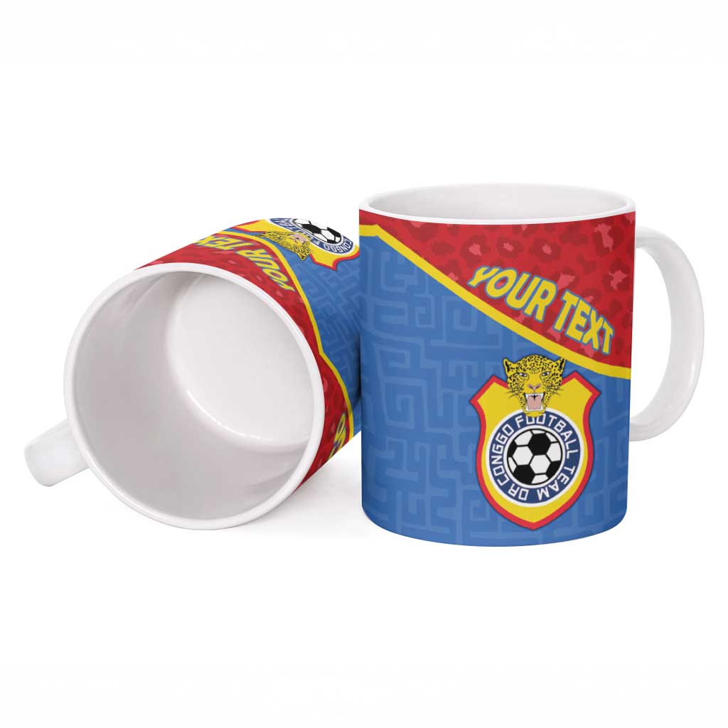 Custom DR Congo Football Ceramic Mug Allez Les Léopards - Wonder Print Shop