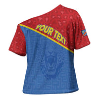 Custom DR Congo Football Cross Shoulder Shirt Allez Les Léopards - Wonder Print Shop