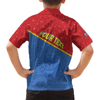 Custom DR Congo Football Family Matching Short Sleeve Bodycon Dress and Hawaiian Shirt Allez Les Léopards - Wonder Print Shop