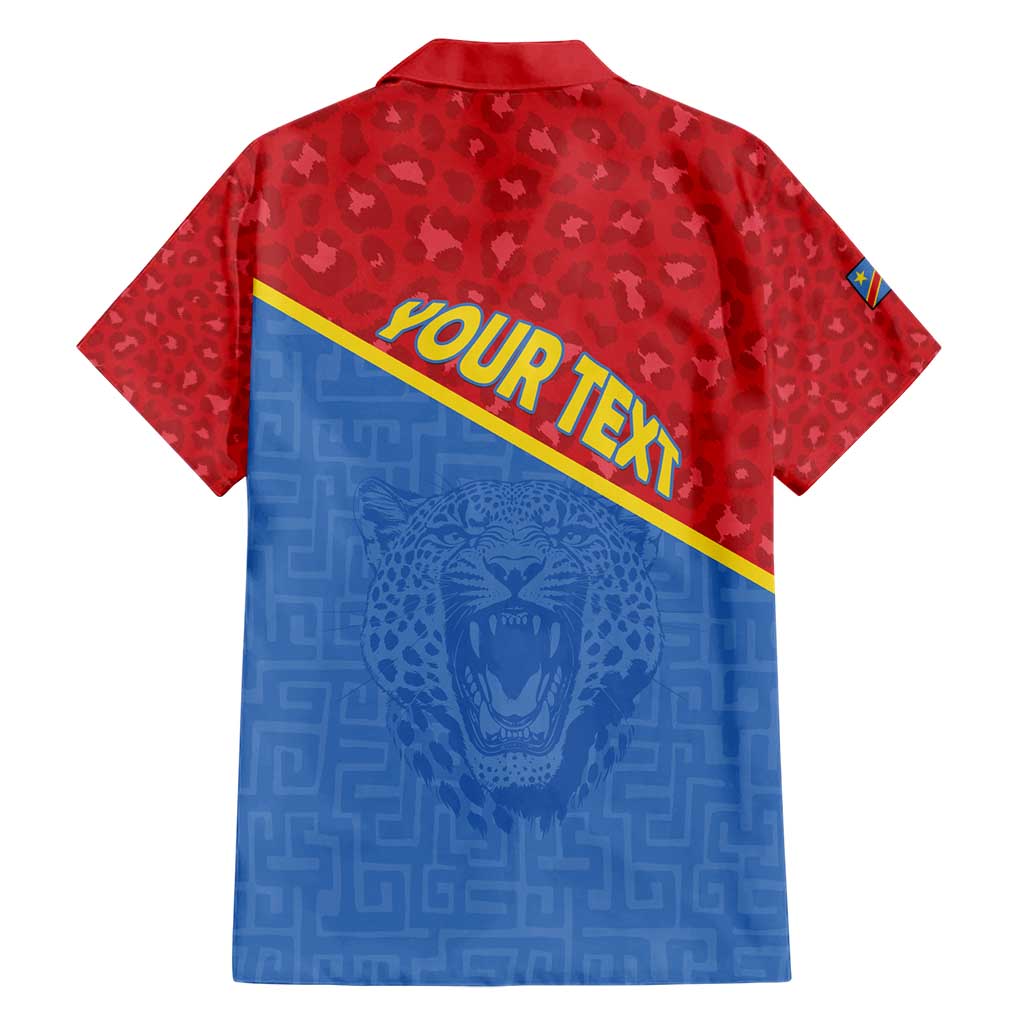 Custom DR Congo Football Family Matching Short Sleeve Bodycon Dress and Hawaiian Shirt Allez Les Léopards - Wonder Print Shop