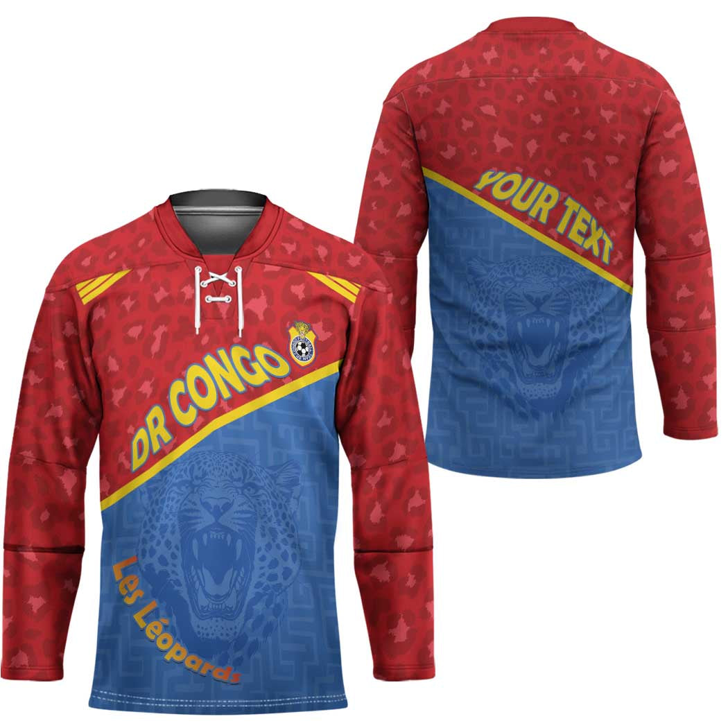 Custom DR Congo Football Hockey Jersey Allez Les Léopards - Wonder Print Shop