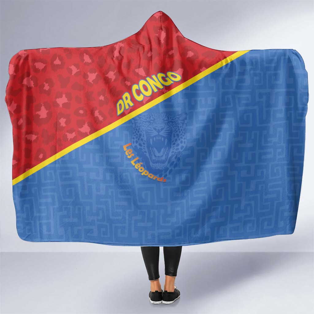 DR Congo Football Hooded Blanket Allez Les Léopards - Wonder Print Shop