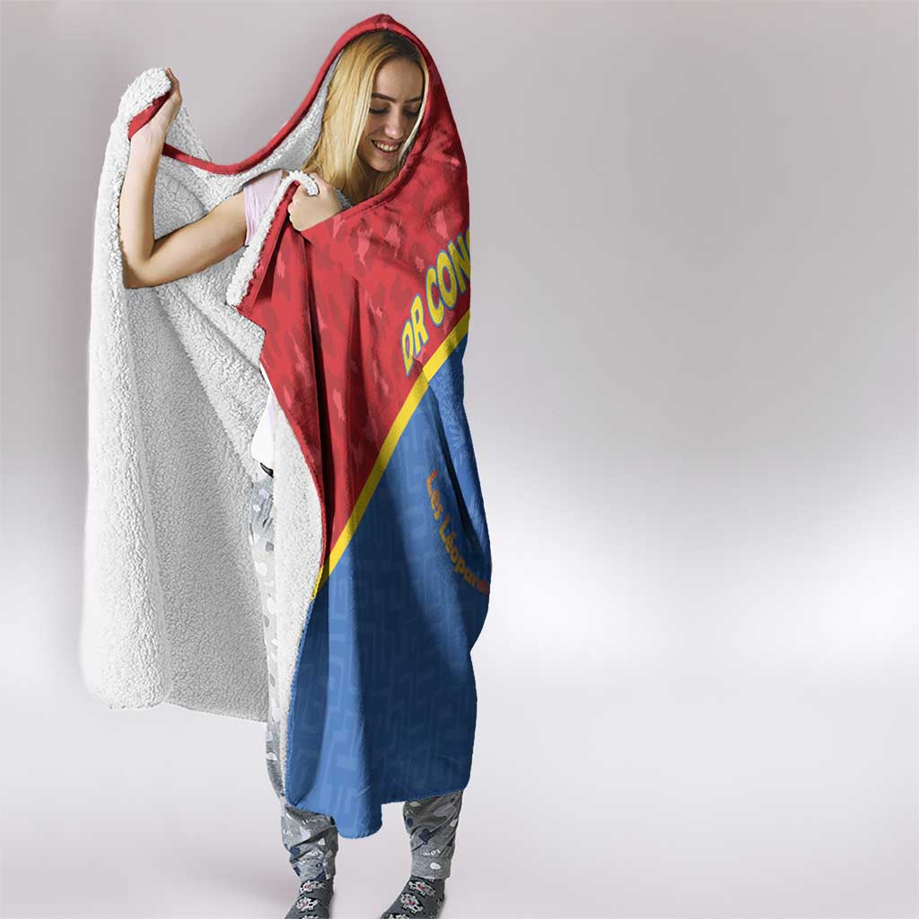 DR Congo Football Hooded Blanket Allez Les Léopards - Wonder Print Shop