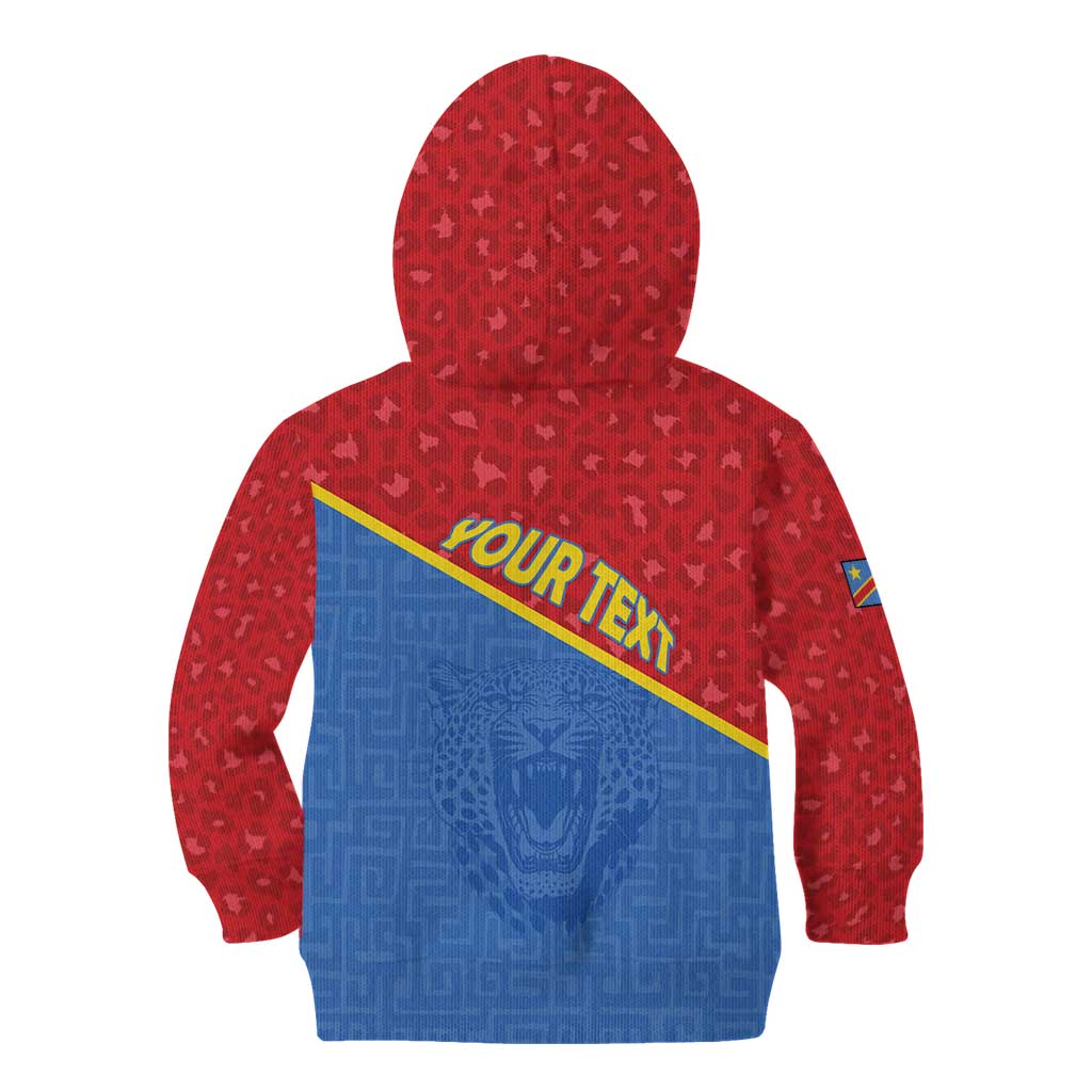 Custom DR Congo Football Kid Hoodie Allez Les Léopards - Wonder Print Shop