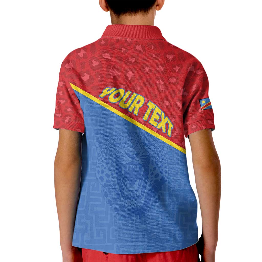 Custom DR Congo Football Kid Polo Shirt Allez Les Léopards - Wonder Print Shop