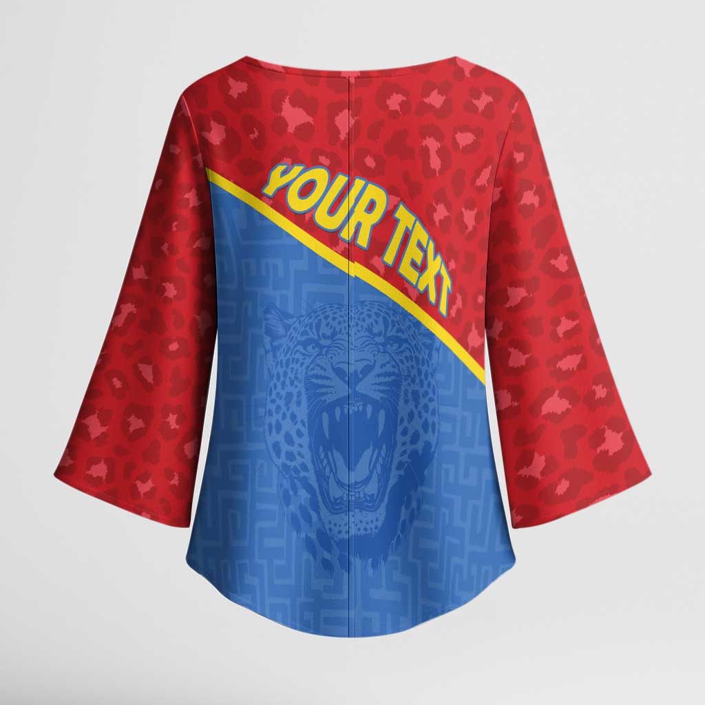 Custom DR Congo Football Kimono Sleeve Blouse Allez Les Léopards - Wonder Print Shop