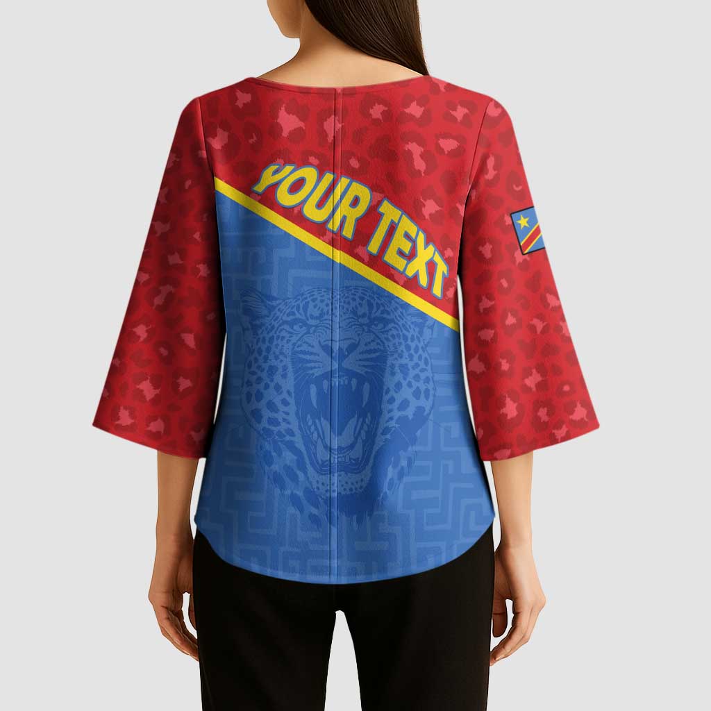 Custom DR Congo Football Kimono Sleeve Blouse Allez Les Léopards - Wonder Print Shop