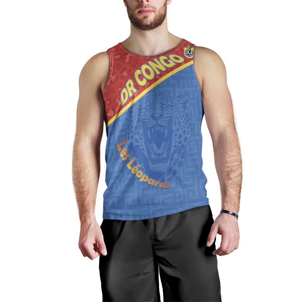 Custom DR Congo Football Men Tank Top Allez Les Léopards - Wonder Print Shop