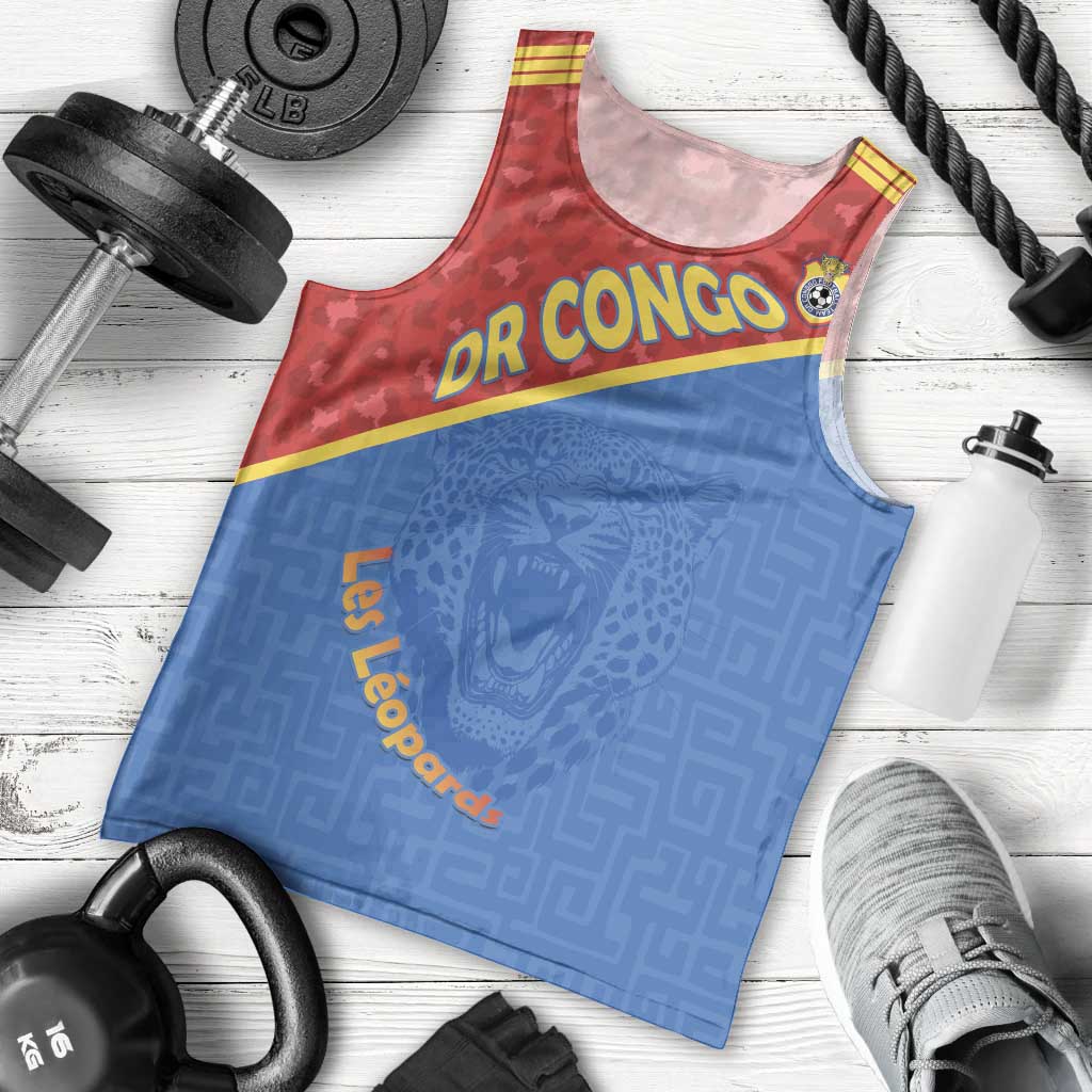 Custom DR Congo Football Men Tank Top Allez Les Léopards - Wonder Print Shop