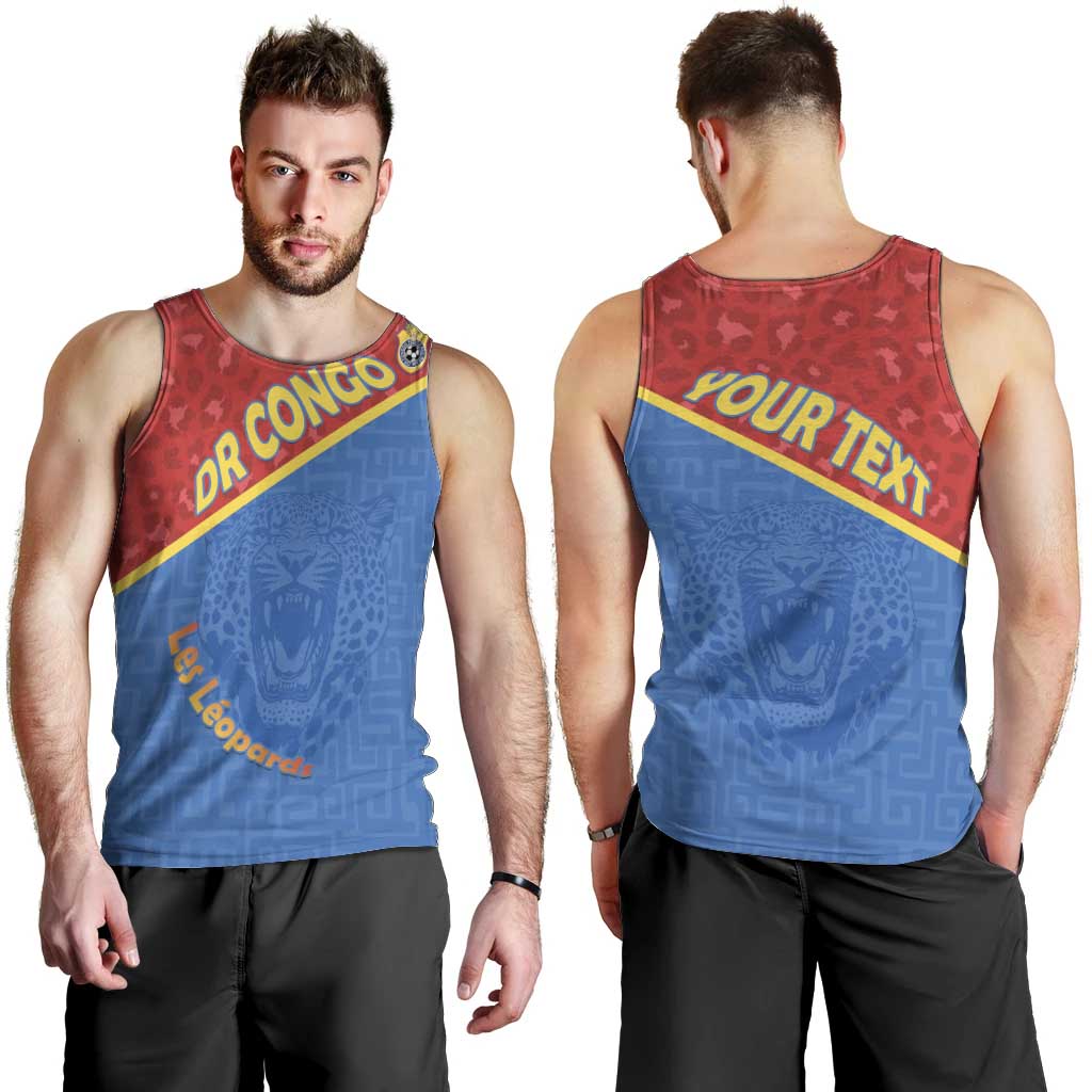 Custom DR Congo Football Men Tank Top Allez Les Léopards - Wonder Print Shop