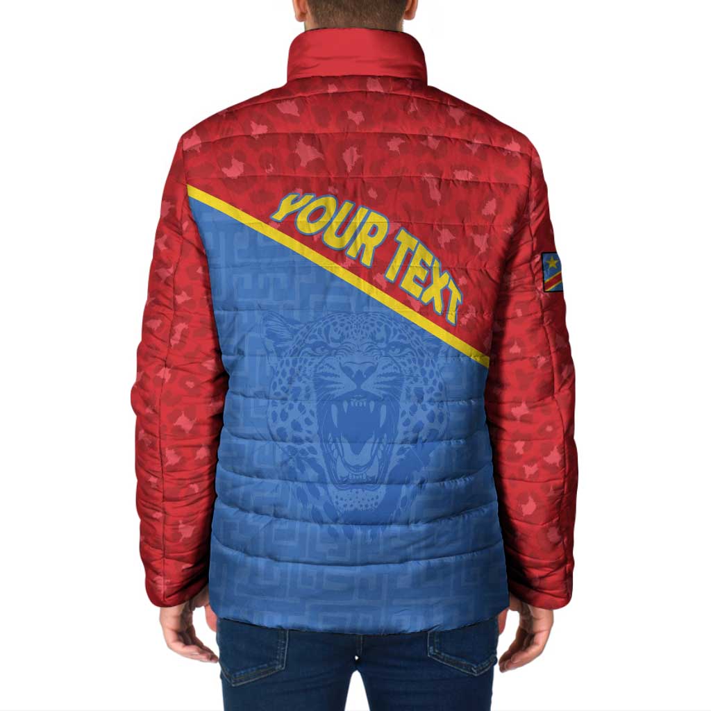 Custom DR Congo Football Padded Jacket Allez Les Léopards - Wonder Print Shop