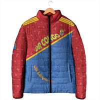 Custom DR Congo Football Padded Jacket Allez Les Léopards - Wonder Print Shop