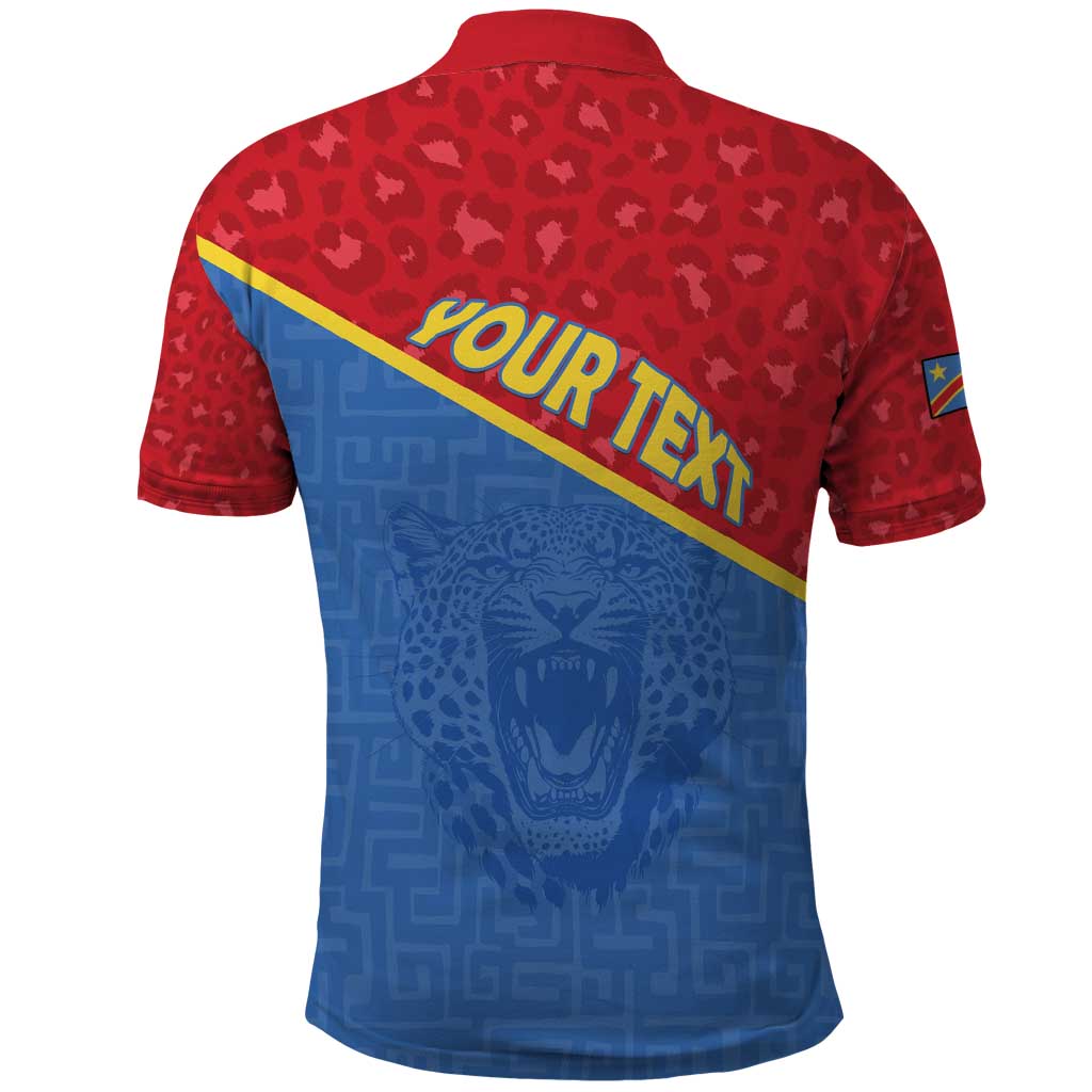 Custom DR Congo Football Polo Shirt Allez Les Léopards - Wonder Print Shop