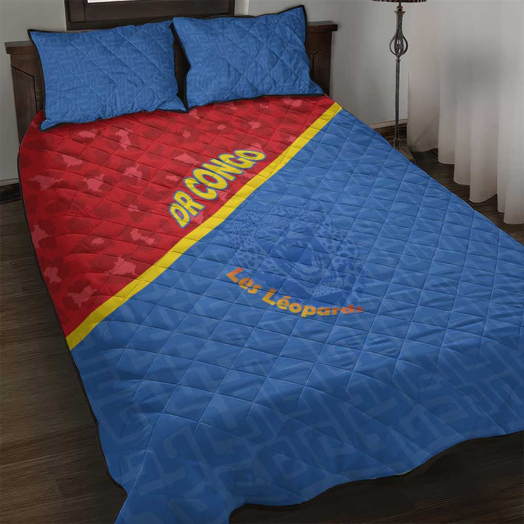 DR Congo Football Quilt Bed Set Allez Les Léopards - Wonder Print Shop