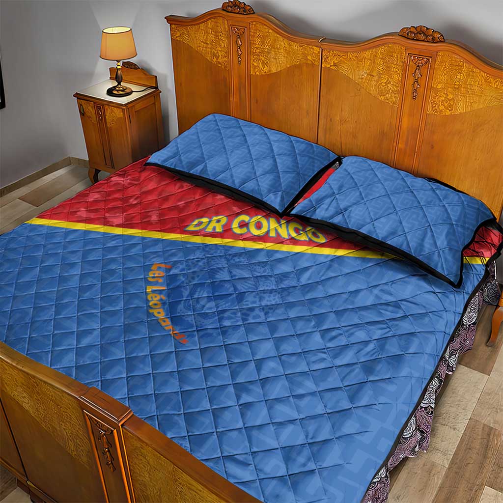 DR Congo Football Quilt Bed Set Allez Les Léopards - Wonder Print Shop