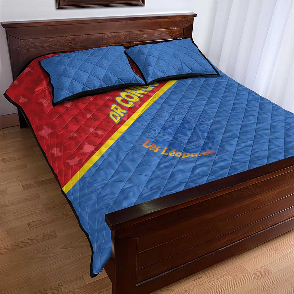 DR Congo Football Quilt Bed Set Allez Les Léopards - Wonder Print Shop
