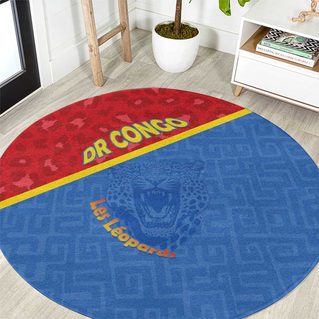 DR Congo Football Round Carpet Allez Les Léopards - Wonder Print Shop